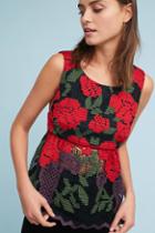 Anna Sui Rose Embroidered Top
