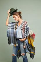 Anthropologie Ruana Plaid Wrap