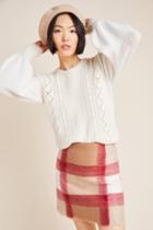 Anthropologie Elizabeth Pointelle Wool Sweater