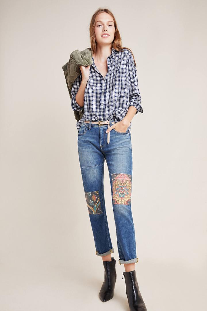 Pilcro And The Letterpress Pilcro Tapestry Mid-rise Boyfriend Jeans