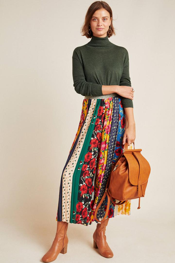Anthropologie Spirited Patchwork Wide-leg Pants