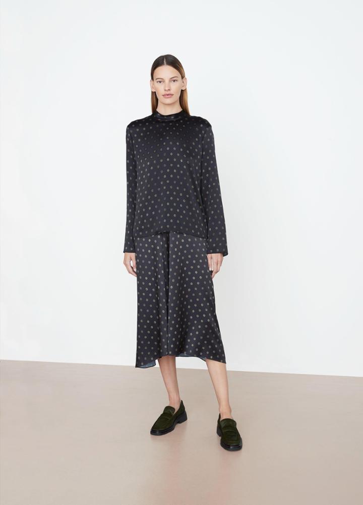 Vince Sun Dot Mock Neck Blouse