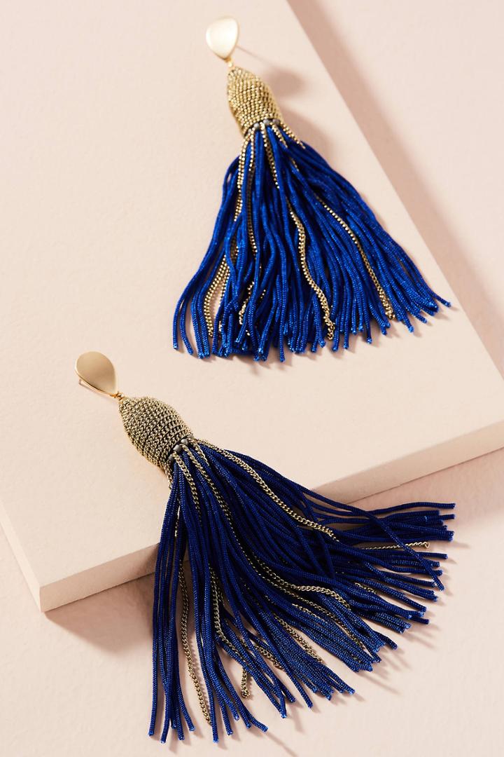 Anthropologie Alana Tassel Drop Earrings
