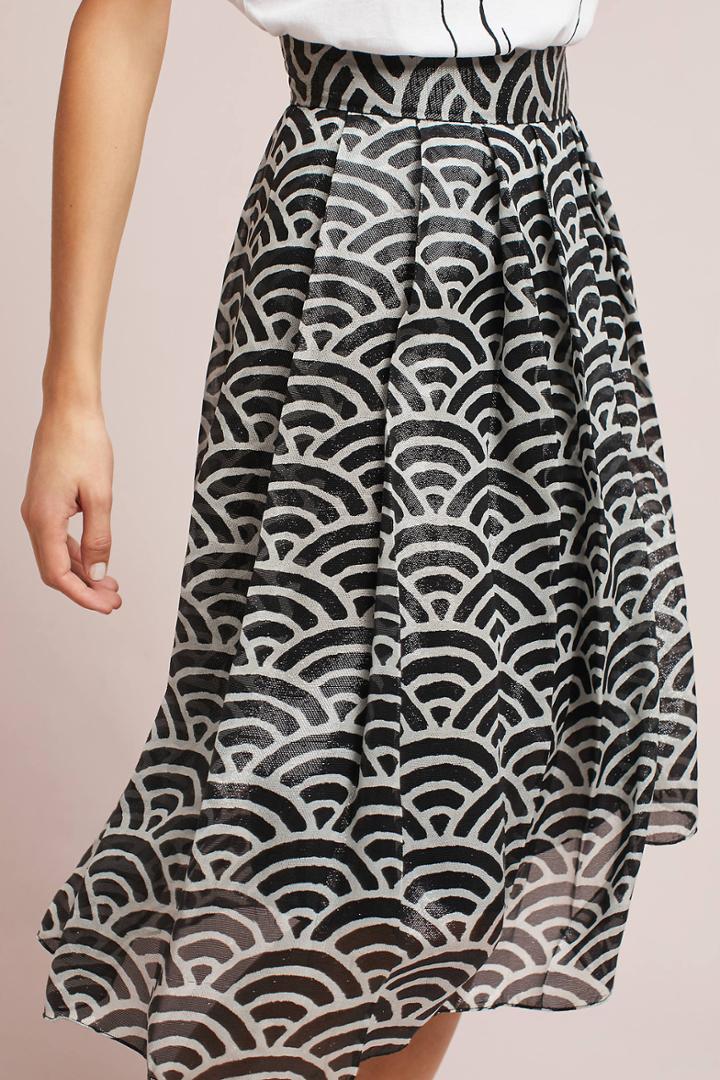 Whit Silk Fan Skirt