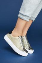 Vanessa Wu Metallic Cheetah Sneakers