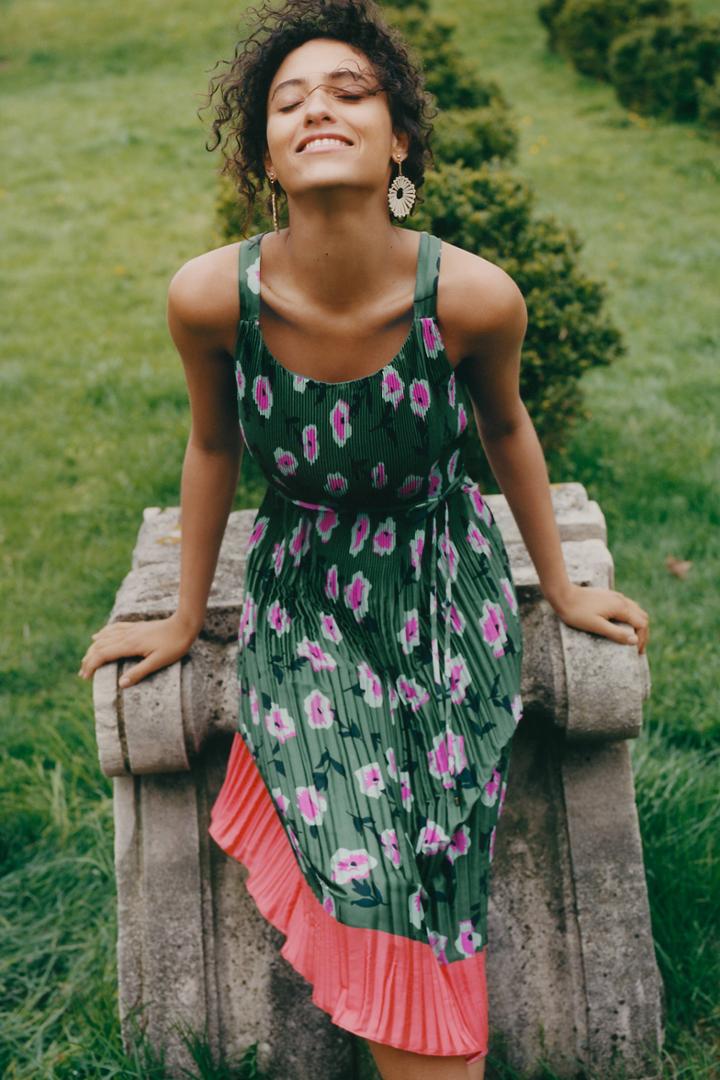 Anthropologie Ob Sls Pop Flrl Pleat W/