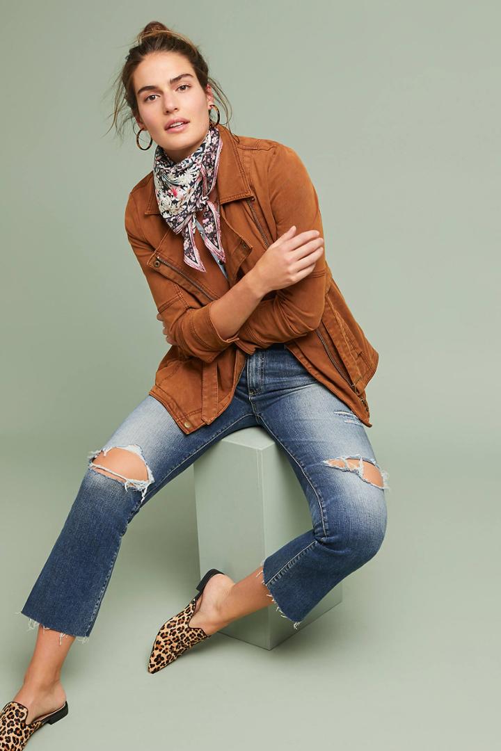 Anthropologie Faux Suede Moto Jacket