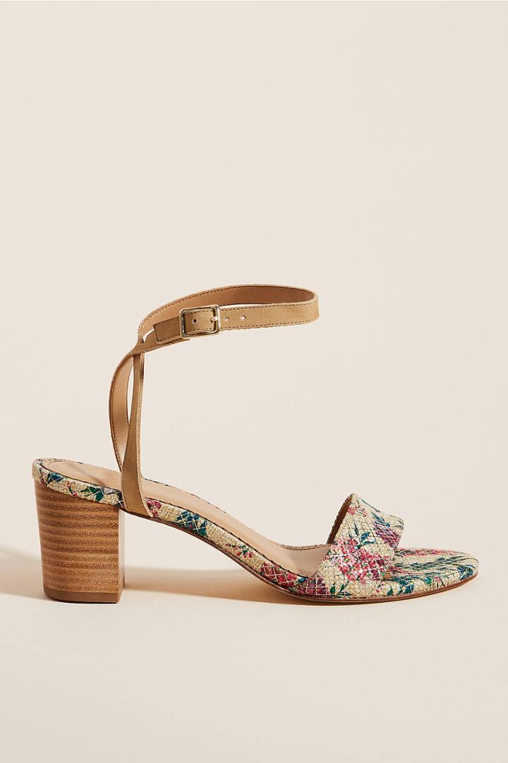 Anthropologie Mischa Printed Heeled Sandals
