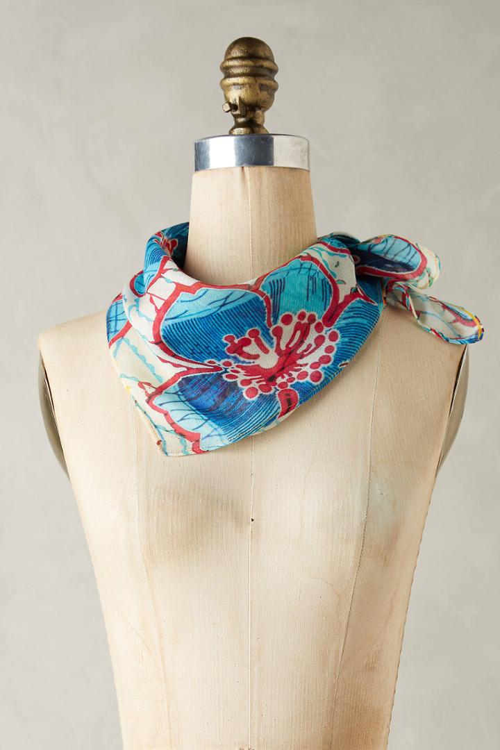 Anthropologie Blooming Hibiscus Bandana