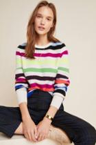 White + Warren Striped Cashmere Sweater