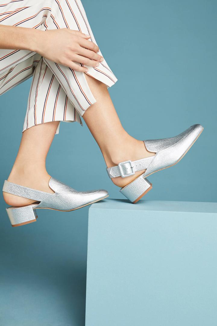 Freda Salvador Metallic Slingback Loafers