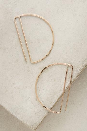 Lila Rice Gold Deco Hoop Earrings