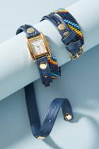 La Mer Collections Navy Beaded Wrap Watch