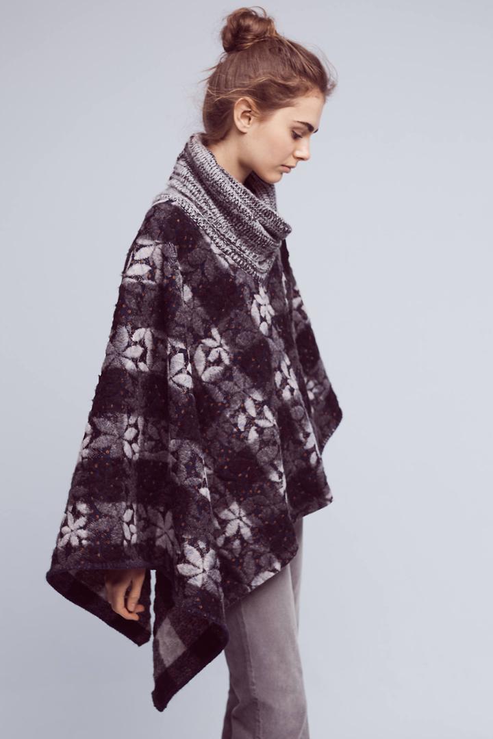 Anthropologie Wintertide Reversible Poncho