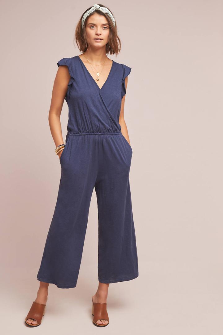 Velvet By Graham & Spencer Wynonna Flutter-sleeved Jumpsuit