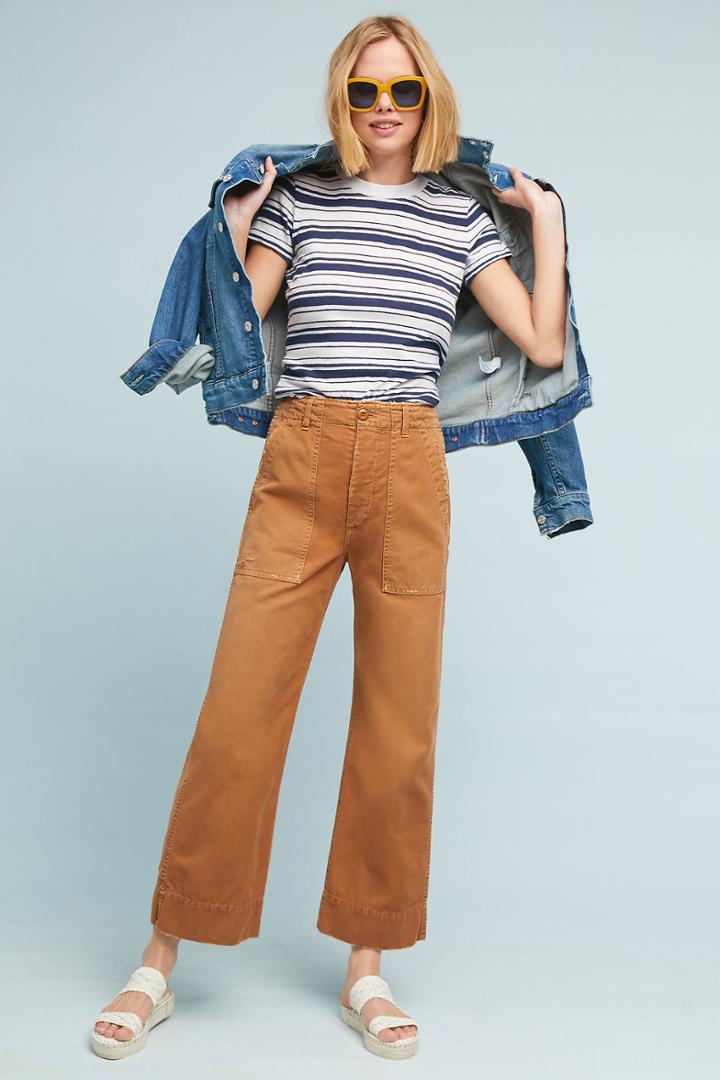 Amo Linen Utility Straight Cropped Pants