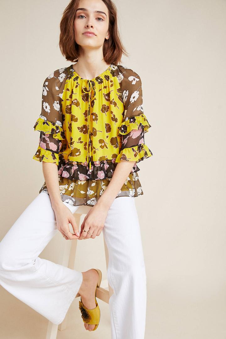 Diane Von Furstenberg Annabel Patchwork Top