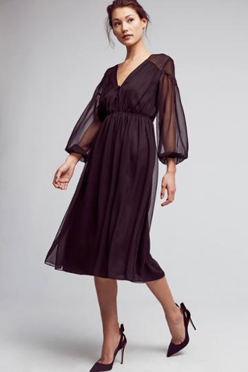 Nomad By Morgan Carper Petite Silk Chiffon Midi Dress