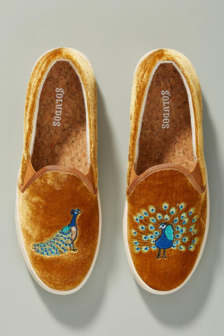 Soludos Embroidered Peacock Sneakers