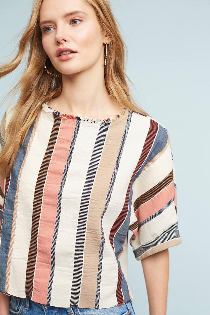 34n 118w Oversized Striped Top