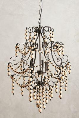 Anthropologie Wooden Sidi Chandelier