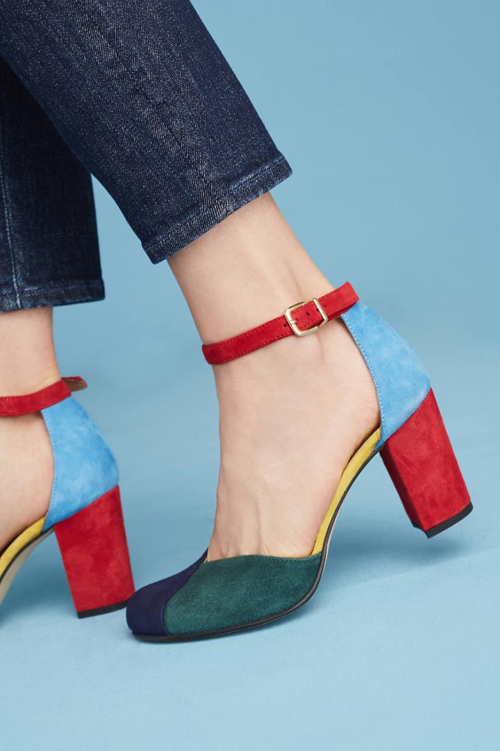 Anthropologie Colorblock Heels