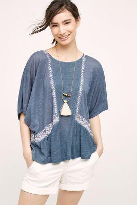 Akemi + Kim Linen Peasant Top