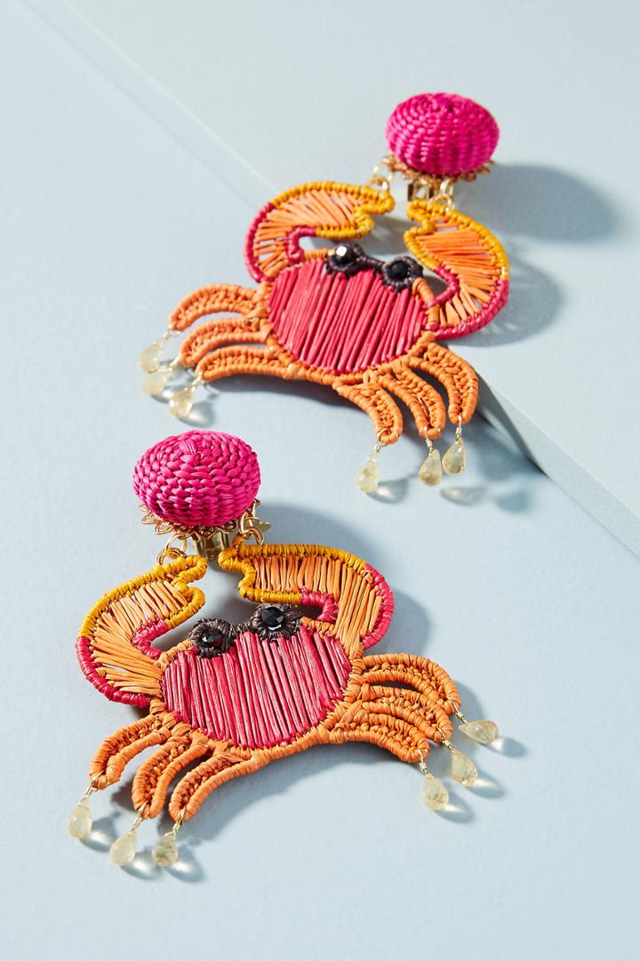 Mercedes Salazar Woven Crab Drop Earrings