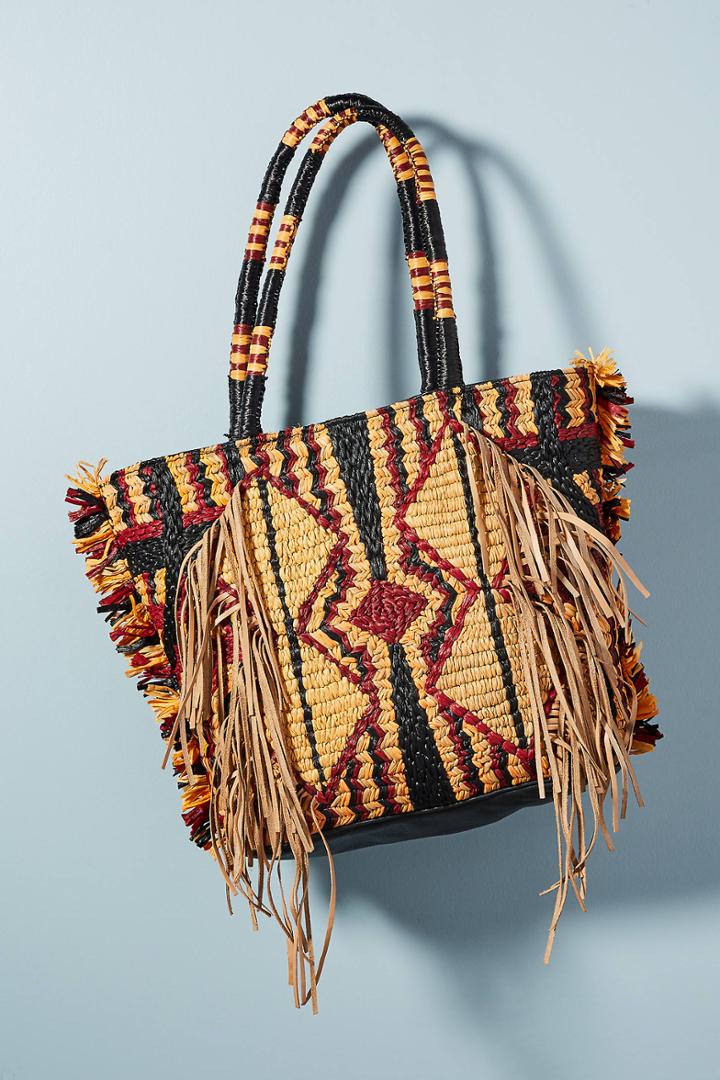 Antik Batik Hedia Straw Tote Bag