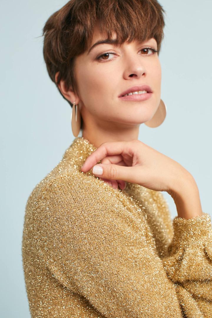 Keepsake Sparkle Balloon-sleeve Sweater