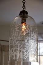Barry Dixon Etched Cloche Pendant Lamp