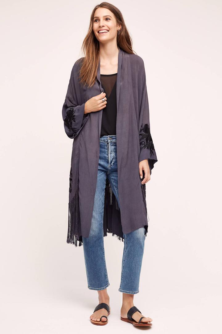 Vero Alfie Nightshade Embroidered Kimono
