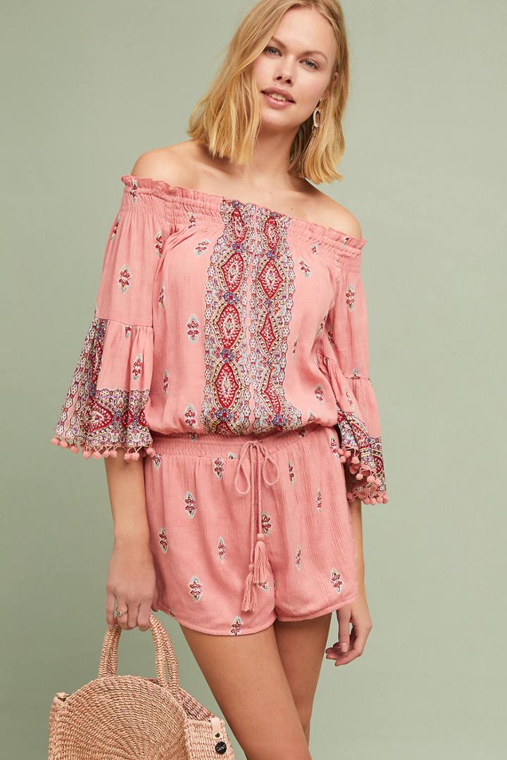 Raga Pommed Off-the-shoulder Romper