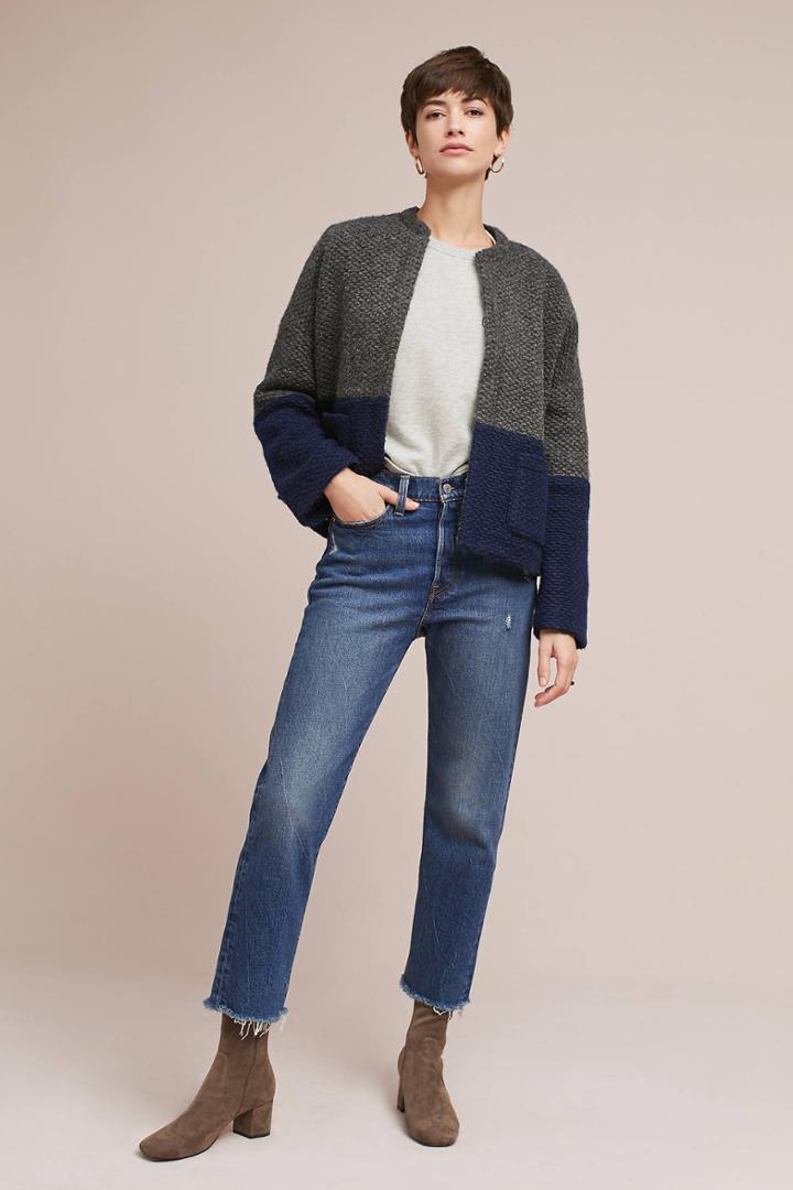 Moth Colorblocked Wool Cardigan