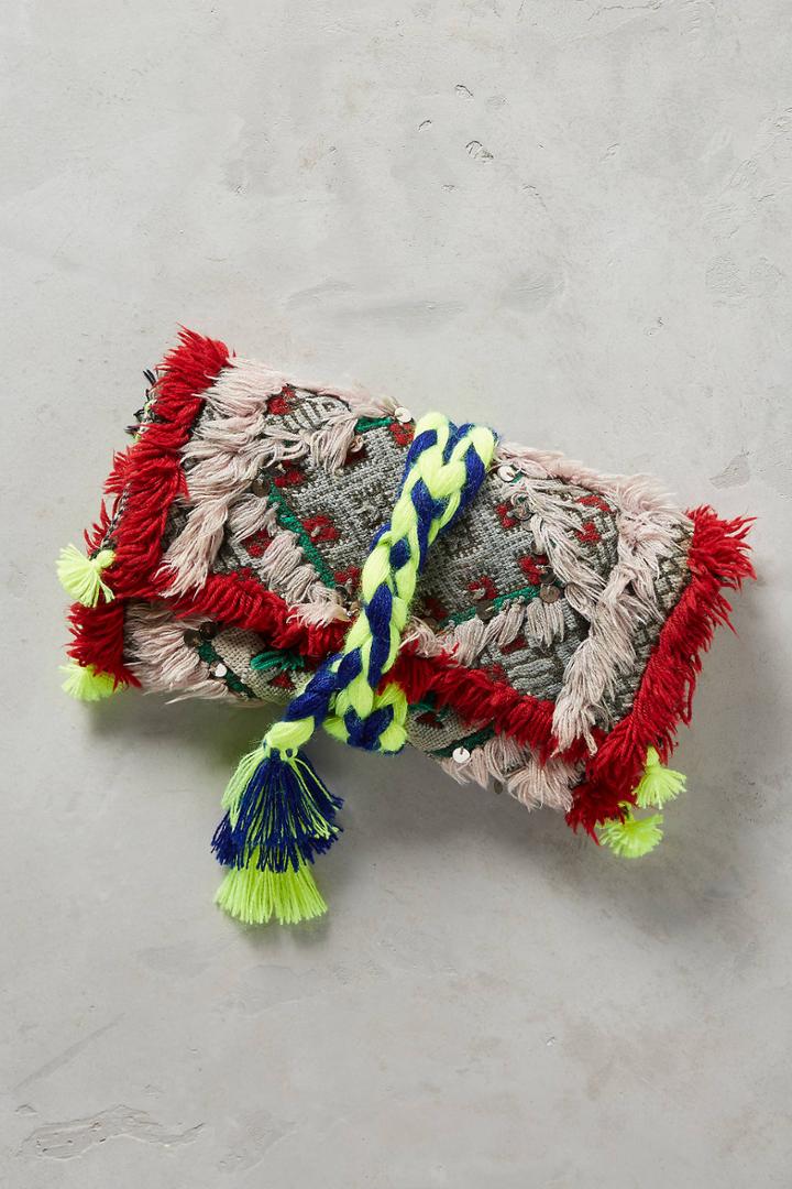 Anthropologie Contrast Kilim Clutch