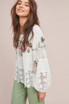 Tracy Reese X Anthropologie Enemene Embroidered Peasant Top