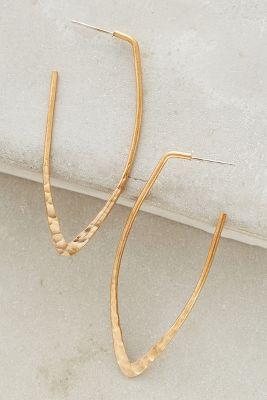 Anthropologie Hammered Brass Hoops