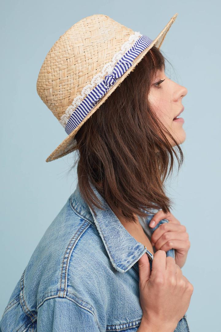 Seeberger Poppy Raffia Fedora