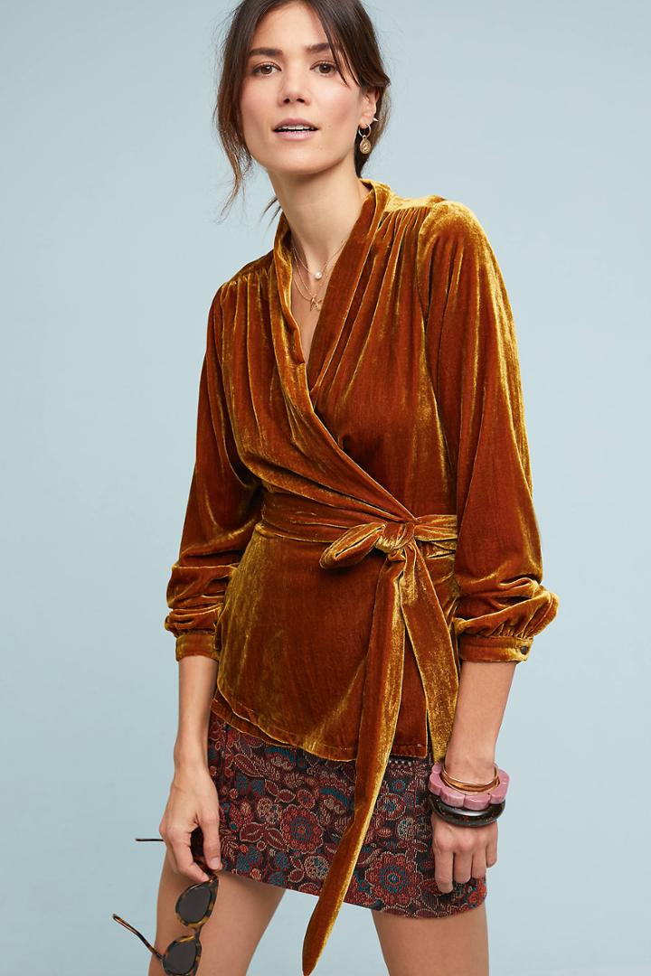 Moulinette Soeurs Vivenne Velvet Wrap Top