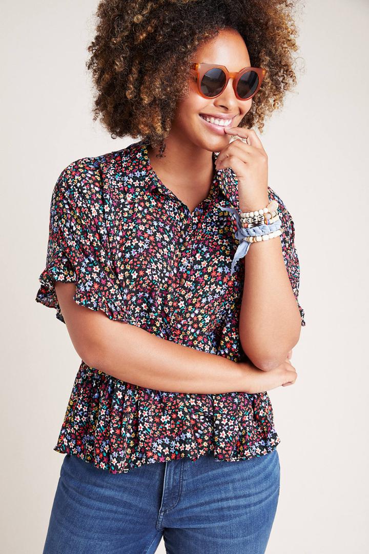 Maeve Mallory Ruffled Blouse