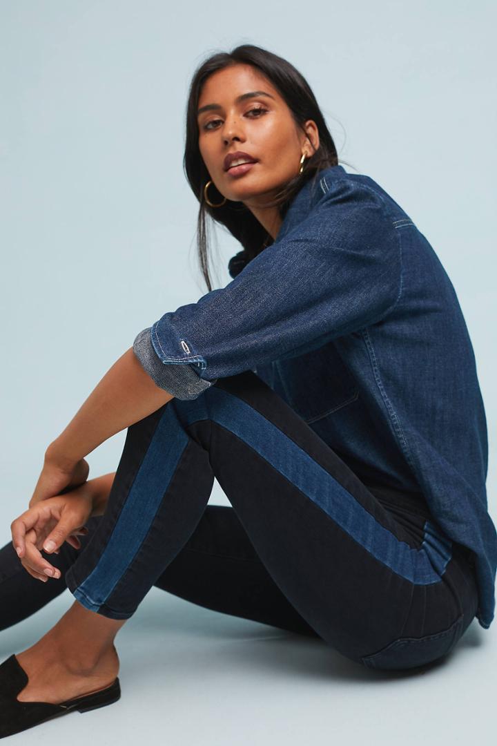 Closed Baker Mid-rise Striped Slim Ankle Jeans