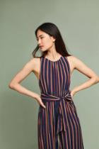 Anthropologie Tie-front Striped Jumpsuit