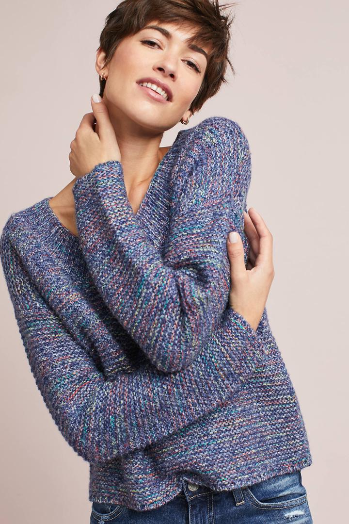 Moth Marled Scoop Neck Pullover