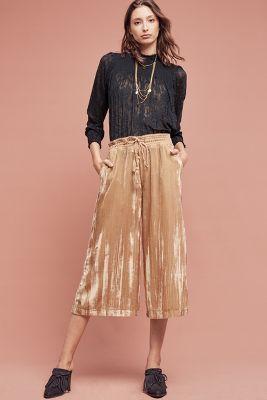 Hei Hei Cropped Velvet Wide-legs