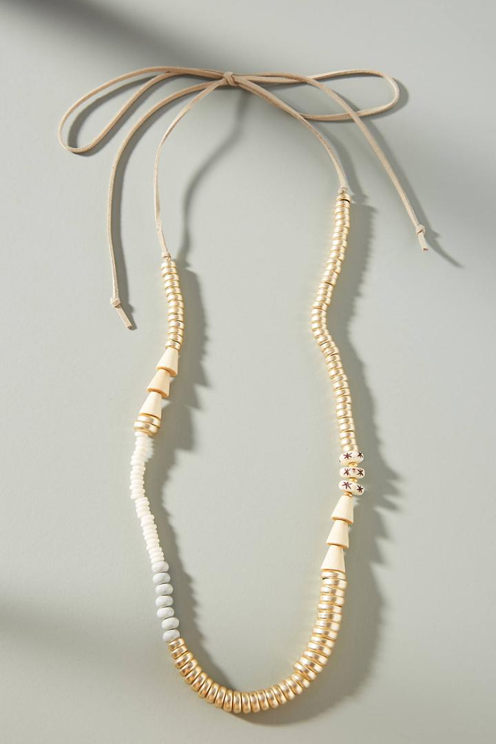Anthropologie Sandra Beaded Tie Necklace