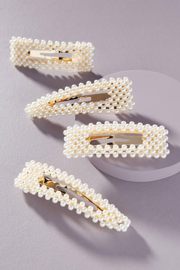 Anthropologie Maui Beaded Barrette Set
