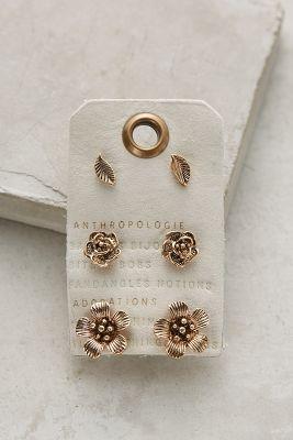 Anthropologie Leaf & Petal Post Set