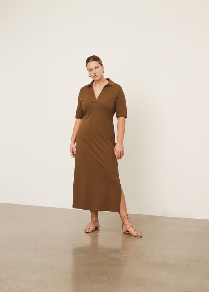 Vince Elbow Sleeve Polo Dress