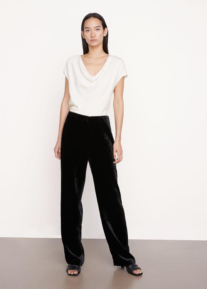 Vince High Waist Velvet Wide Leg Pant