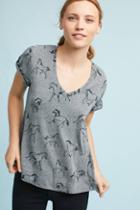 T.la Rolled-cuff V-neck Tee